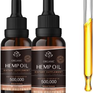 HMone Health Hemp Oil - Pure Natural Organic Natural Extract - C02 Extraction - Natural Hemp Drops Tincture - Maximum Strength- Vegan, Non-GMO, Grown in USA